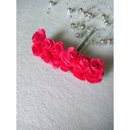 Розочки бумажные в пучках 1,5 см цв. малиновый, цена за пучок